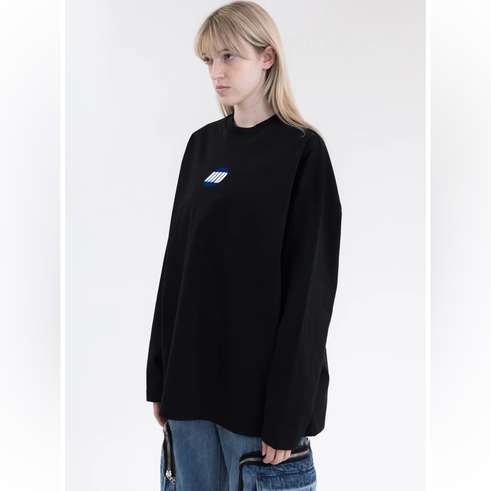 BLACK WE11DONE SMALL LOGO LONG-SLEEVED T-SHIRT XS - Picture 7 of 8